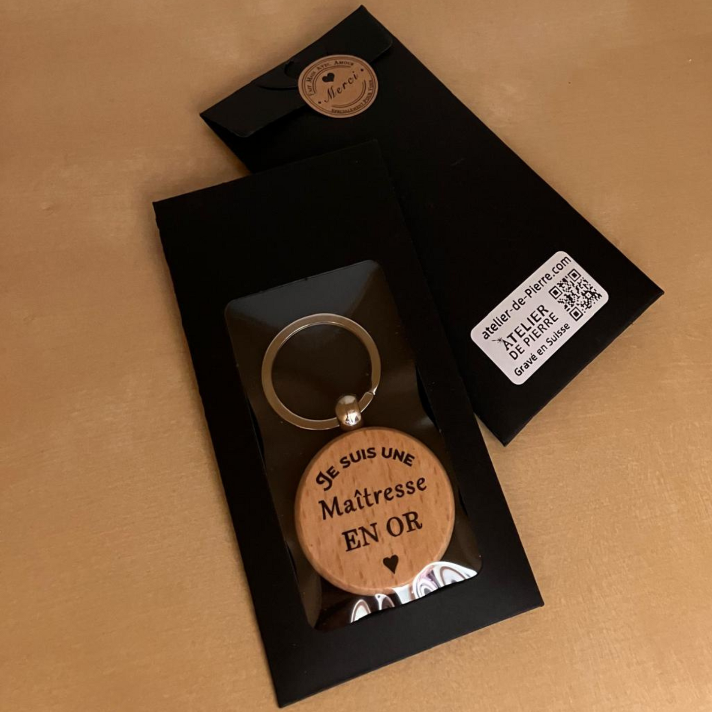 Porte-clés rond "Je suis une Maîtresse en Or"