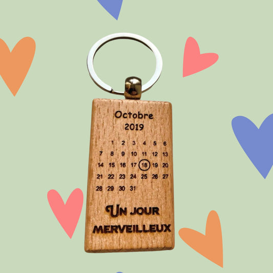Porte-clés personnalisé - Calendrier "Un jour merveilleux"