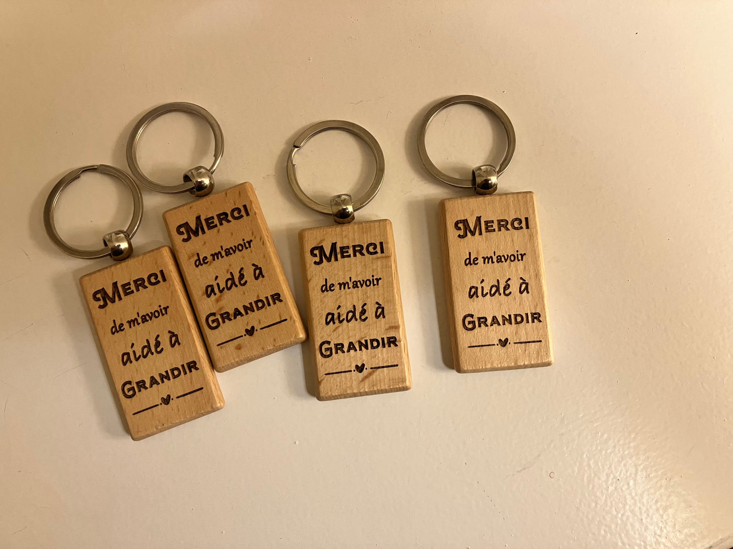 Porte-clé "Merci de m'avoir aidé à grandir ❤"