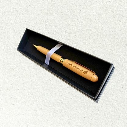Stylo en bois d'érable personnalisé & son coffret cadeau