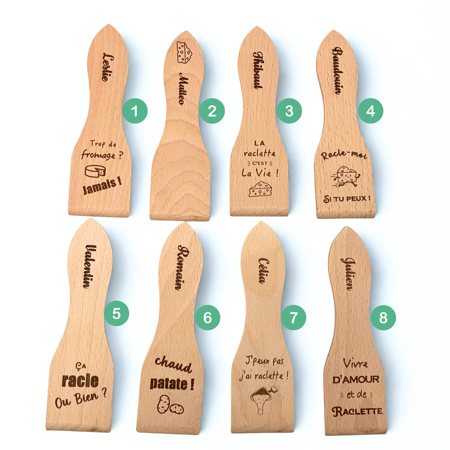 Spatule à raclette gravée & son coffret cadeau