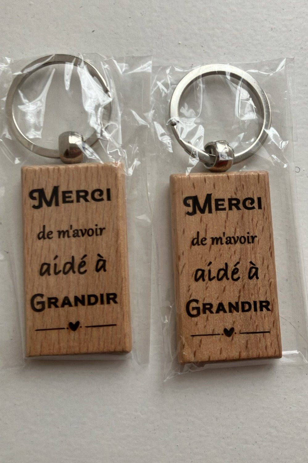 Porte-clé "Merci de m'avoir aidé à grandir ❤"