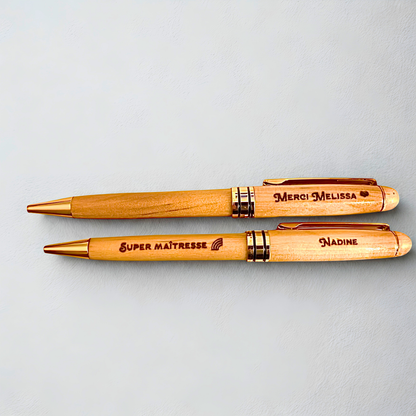 Stylo en bois d'érable personnalisé & son coffret cadeau