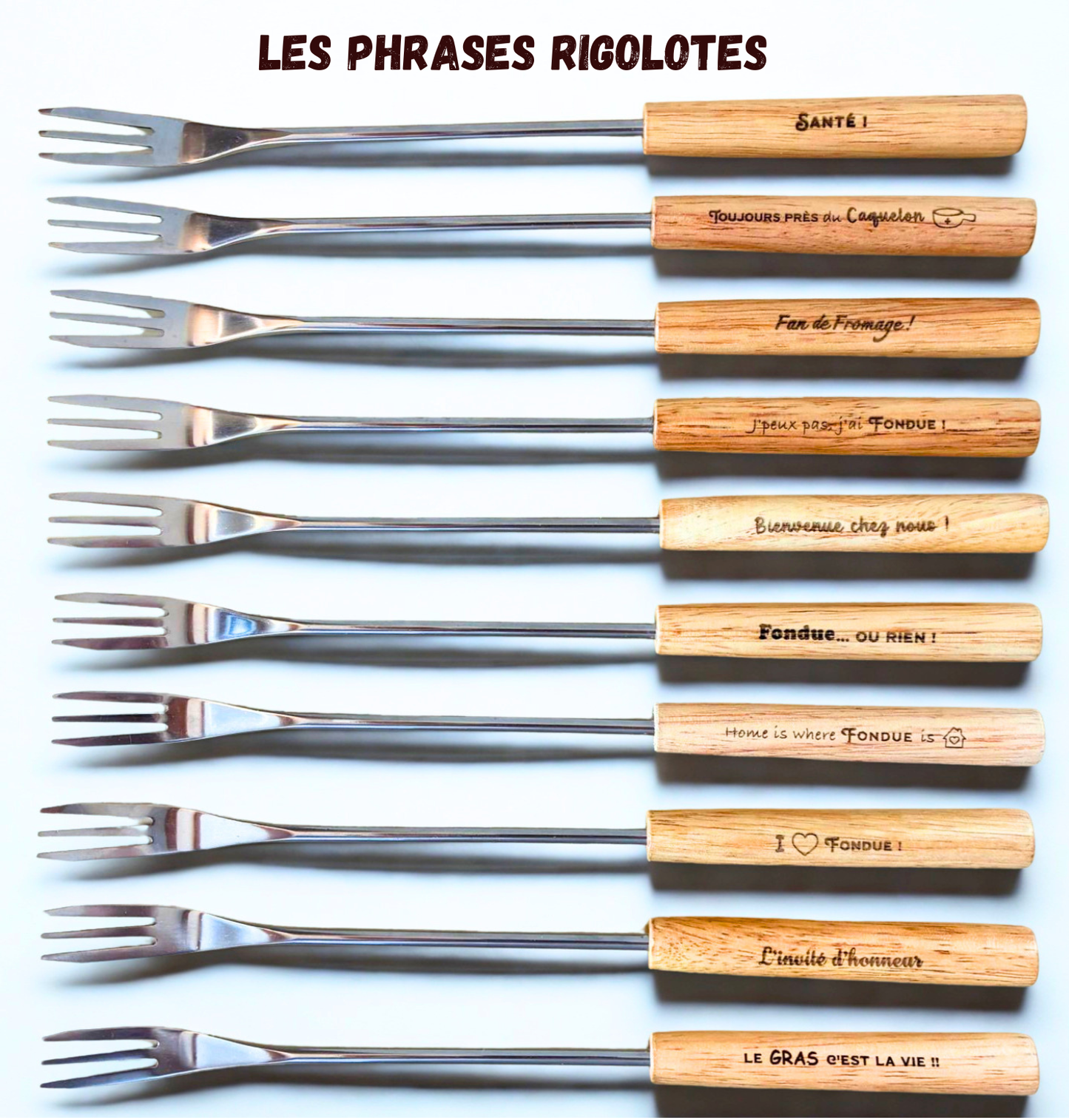 🎁 Coffret de 6 fourchettes à fondue gravées