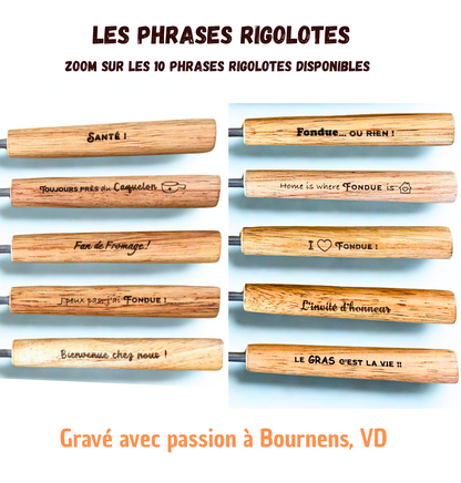 🎁 Coffret de 6 fourchettes à fondue gravées