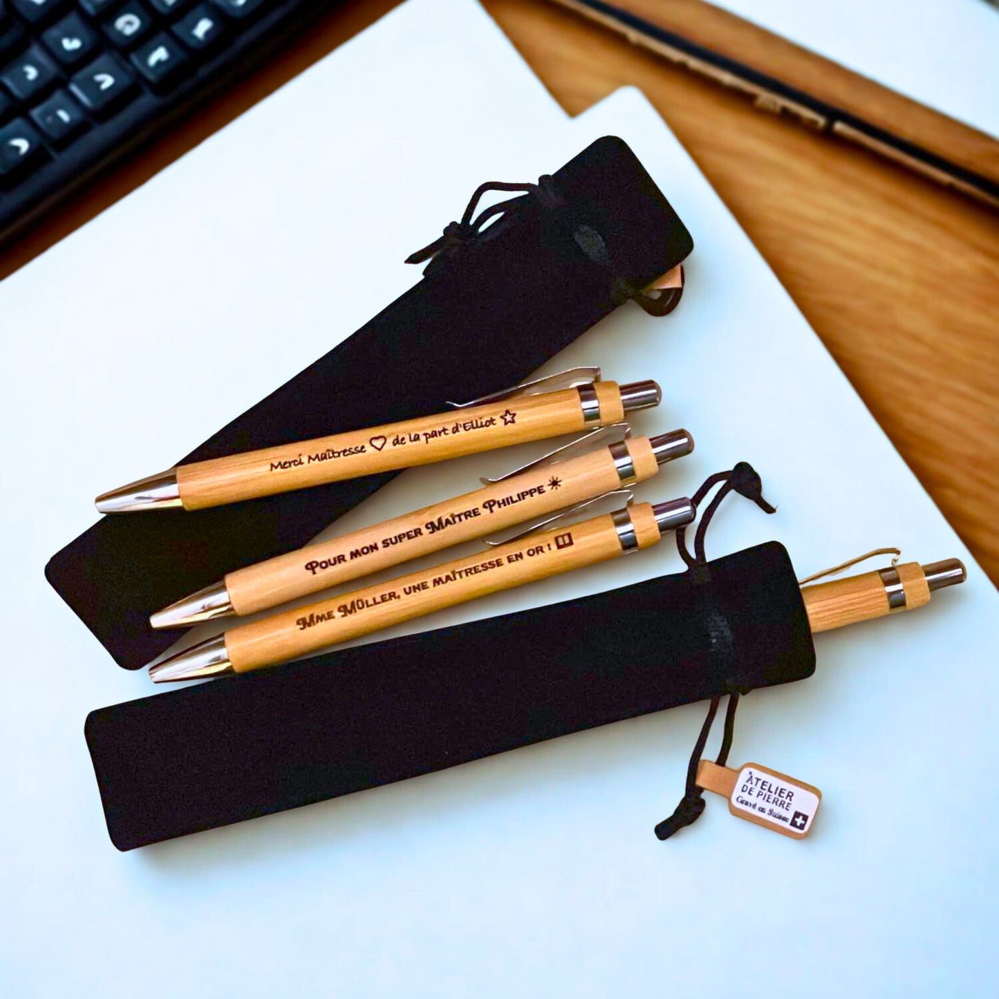 Stylo en Bambou Gravé
